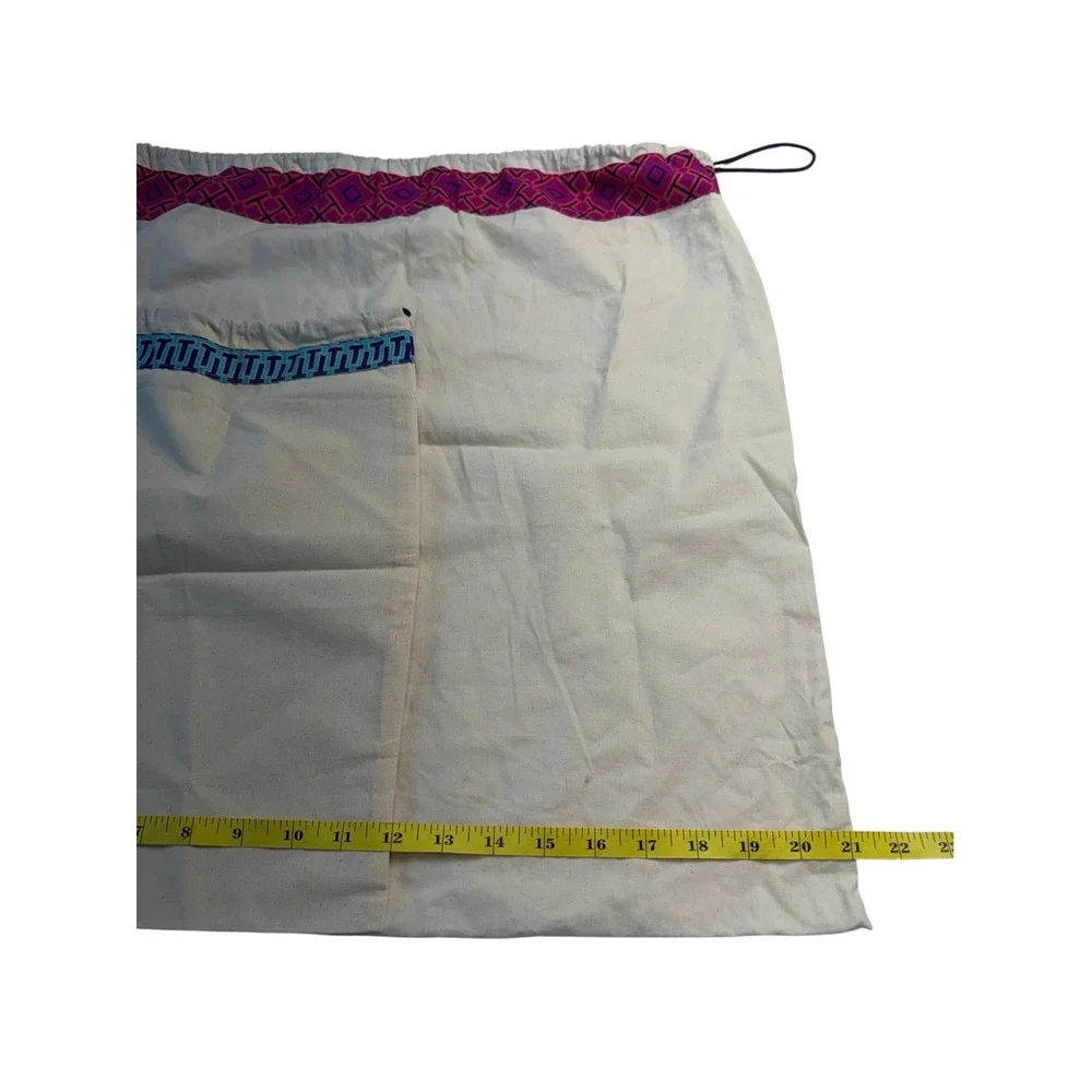 Tory Burch Beige Geometric 100% Cotton Dust Bag Set, L/M